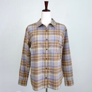 L.L. Bean Wisperweight Soft Plaid Flannel 100% Cotton Outdoorsy Button-Up Shirt